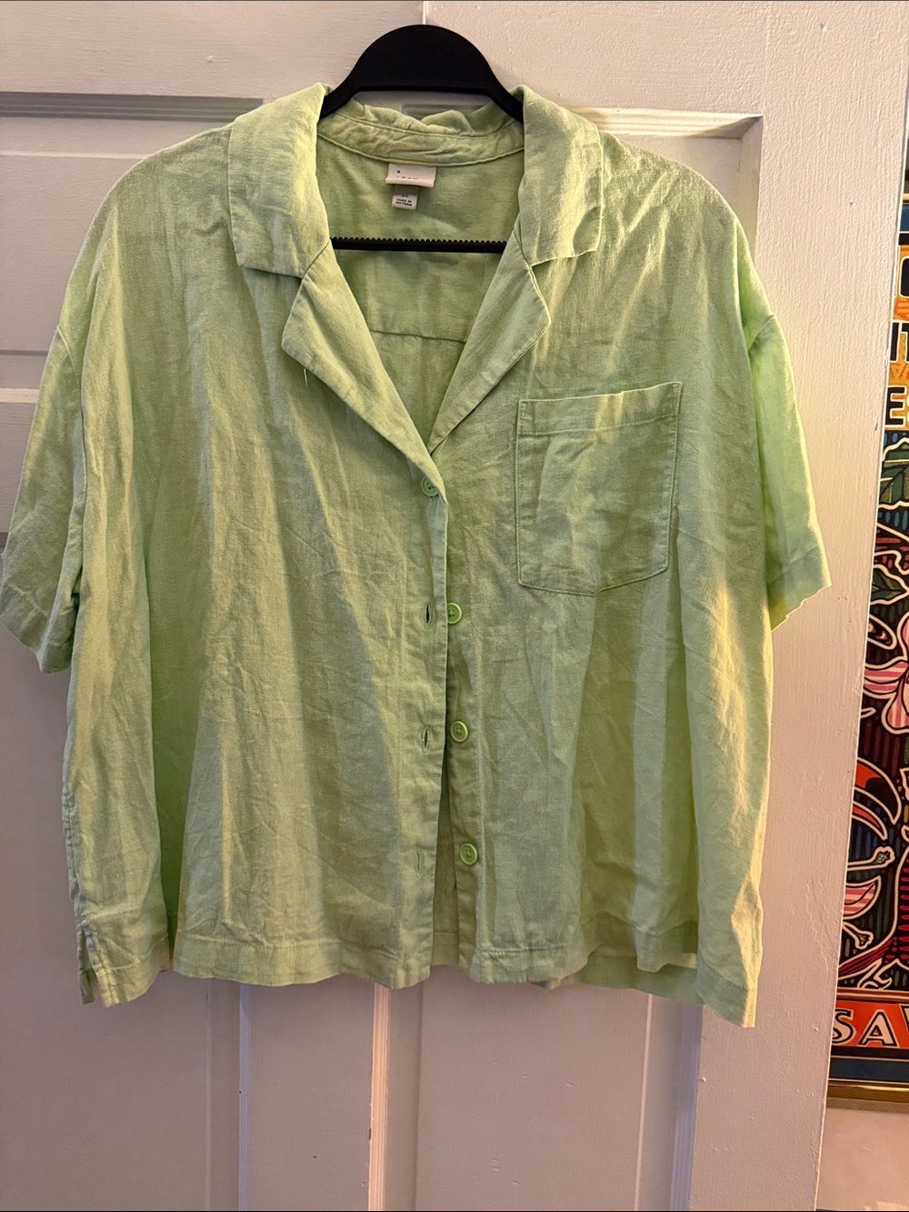 a new day Light Lime Short-Sleeve Button-Down Shirt